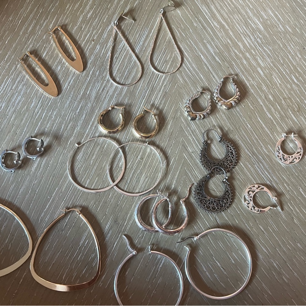 Vintage 925 Gold and Silver tone Earrings Collection